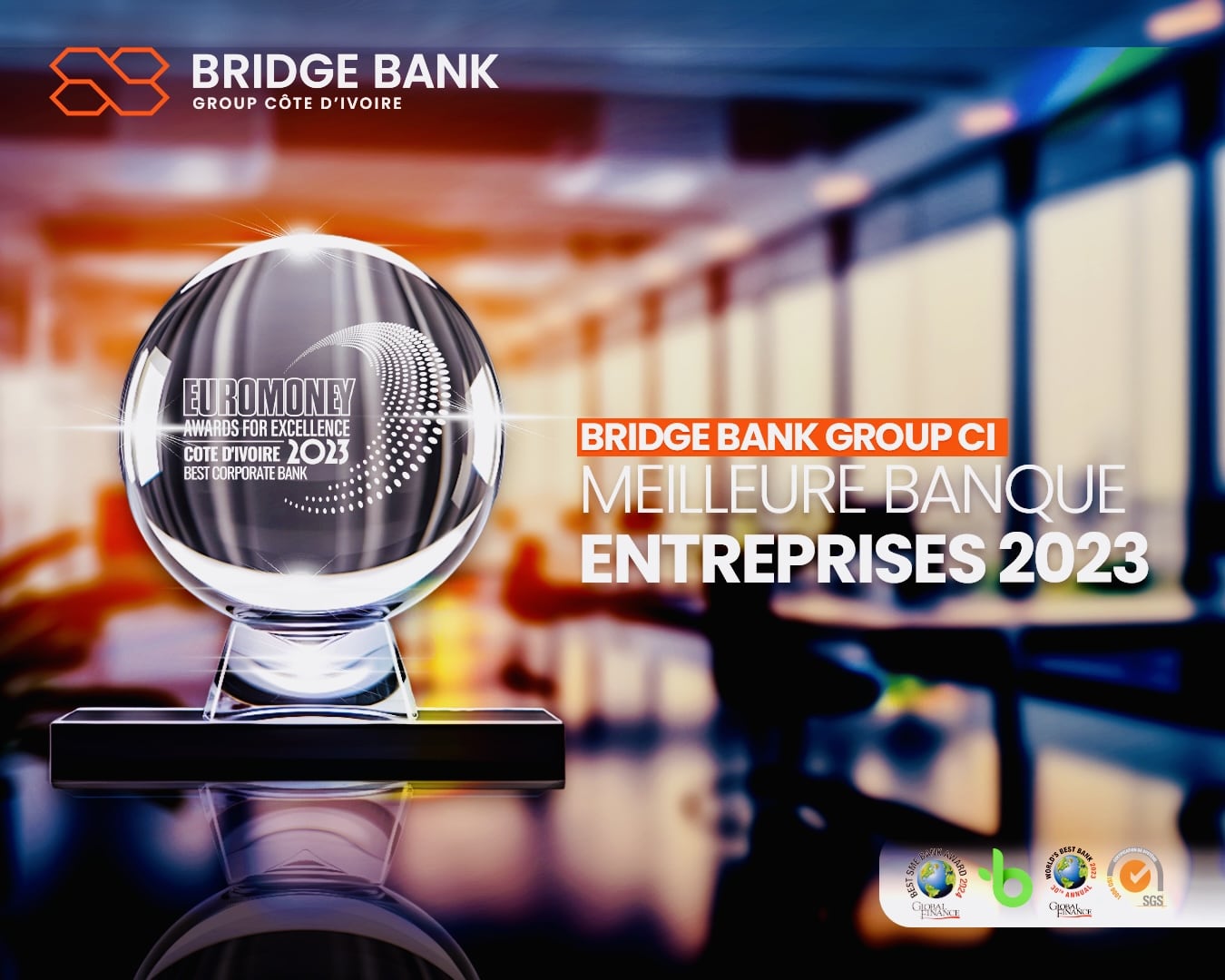 Bridge Bank Group Côte d'Ivoire, Meilleure Banque Entreprises 2023